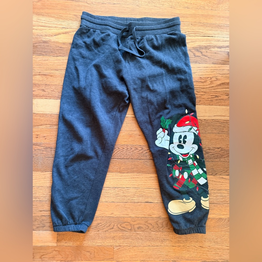 Disney Charcoal Joggers with Festive Mickey Mouse